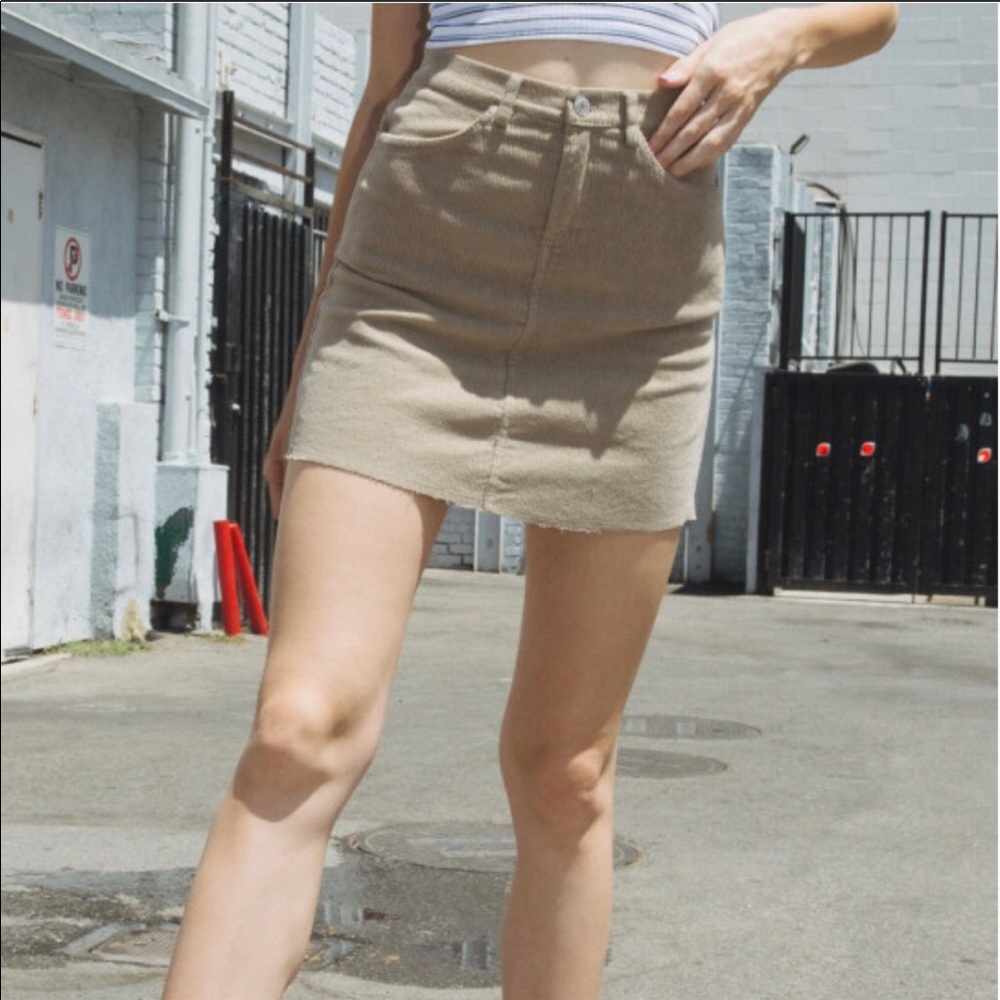 Brandy Melville tan corduroy skirt